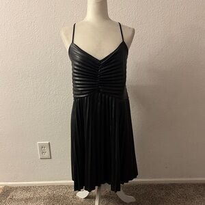 Express Black Strappy Vegan Leather Mini Dress